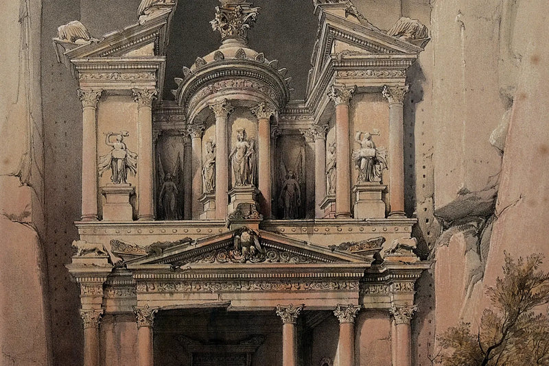 The Treasury at Petra, 1839 lithograph by David Roberts and Louis Haghe