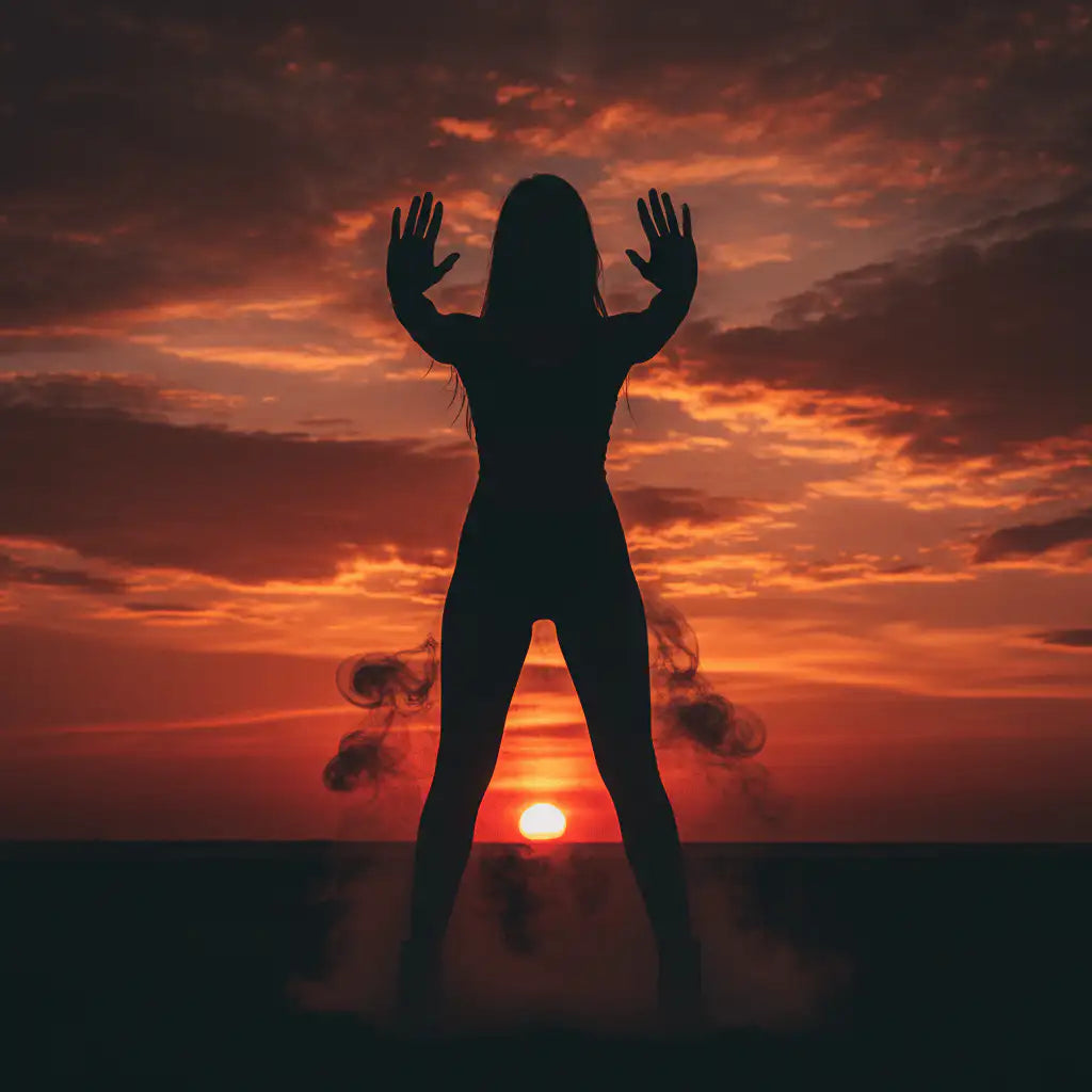 Fierce, protected space with crimson smoke