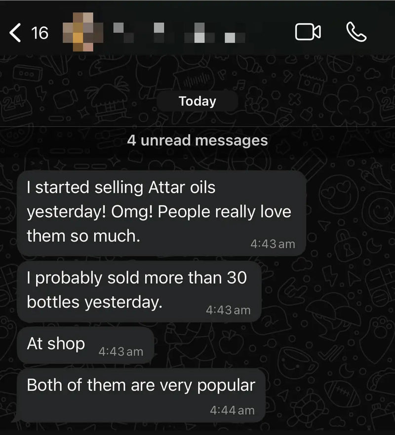 "People really love them so much. I sold more 30 bottles in one day. They said it's amazing beyond compare"