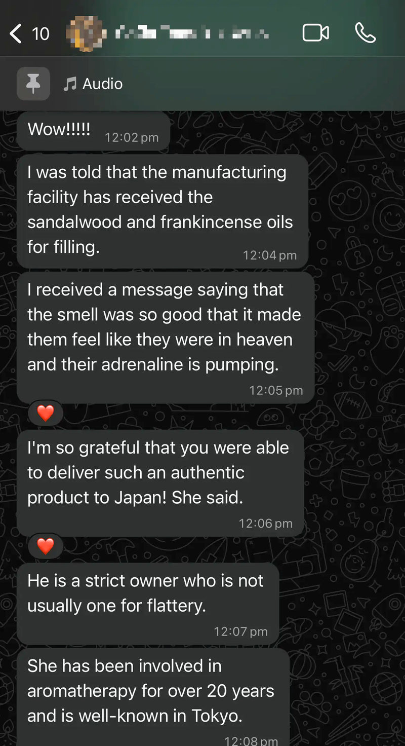 "She's not one for flattery but she said, the smell made her feel like she was in heaven."