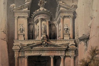 The Treasury at Petra, 1839 lithograph by David Roberts and Louis Haghe