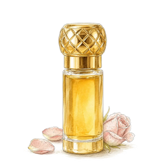 The Queen's bottle with rose petals at its foot