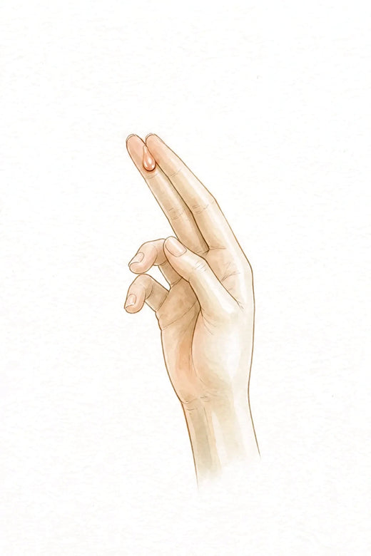 A drop on the fingertips
